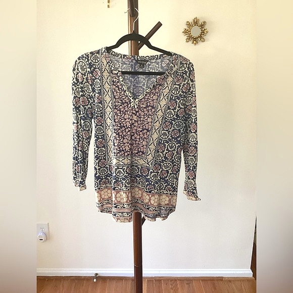 NWOT Lucky Brand Women’s Block Floral Top Size Medium - Picture 4 of 7